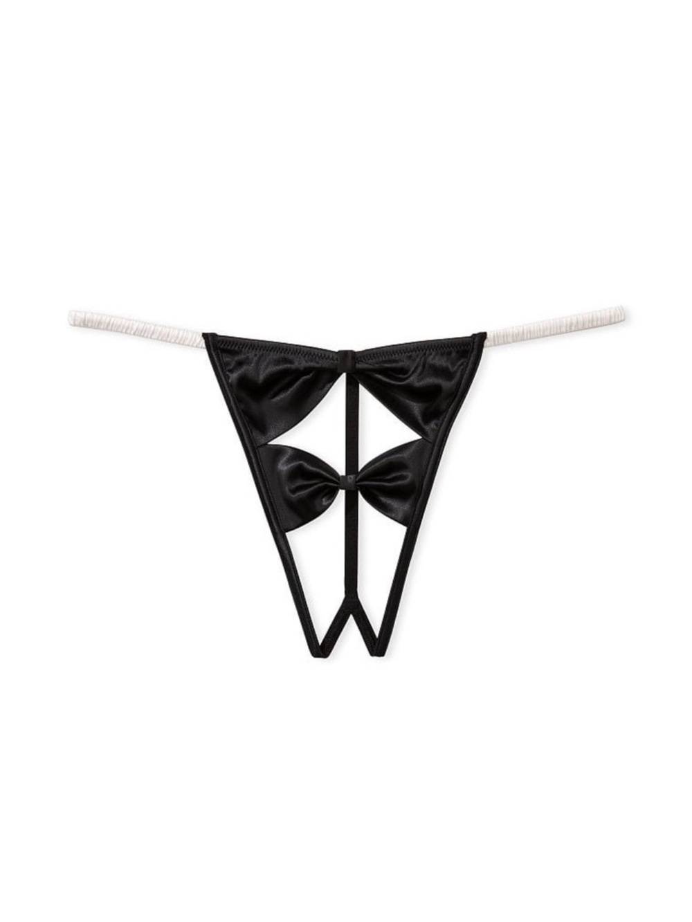 Victoria's Secret Black Cutout Satin Thong